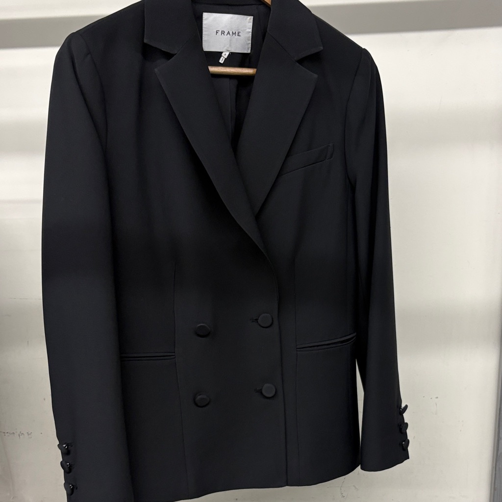 Frame Denim Noir Double-Breasted Blazer